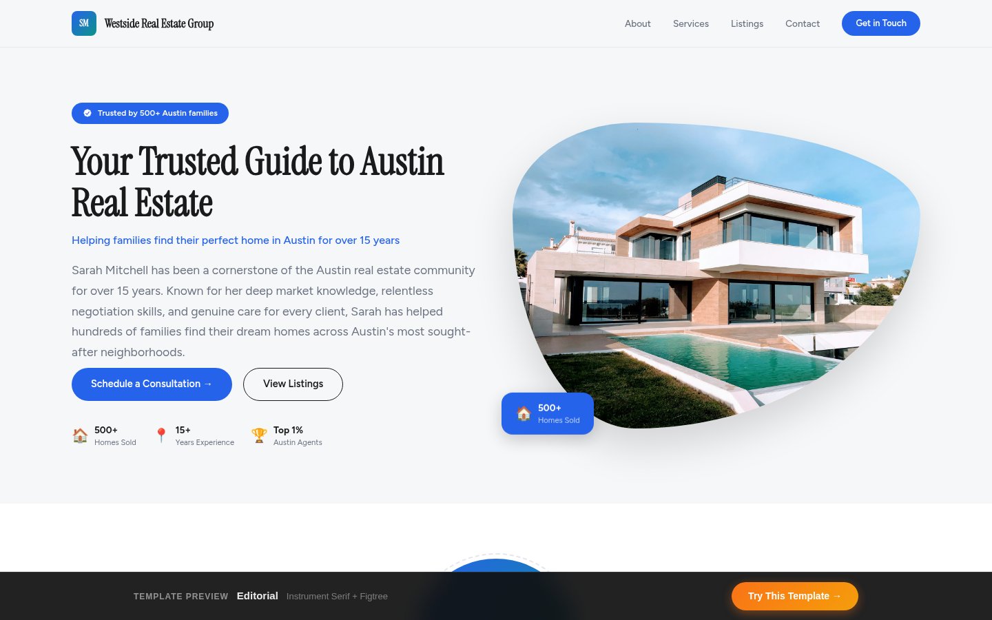 Area Authority template preview