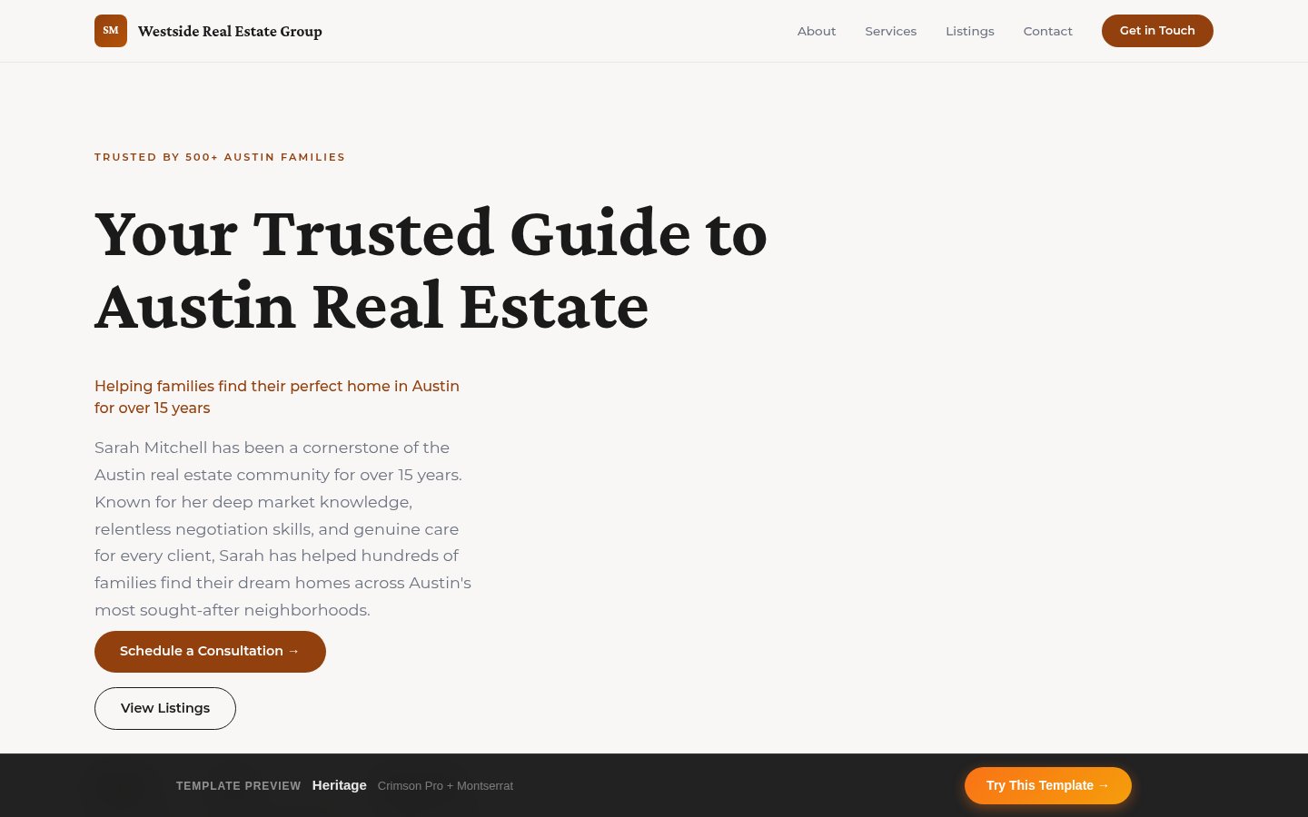Heritage template preview